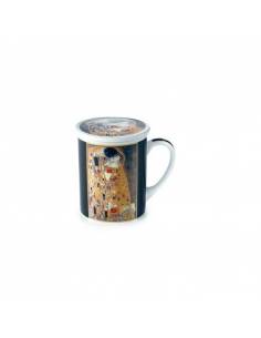 Taza Mug infusiones con tapa porcelana Blanco Duoma27 cl. B'GHEST