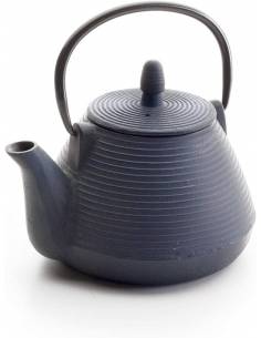  Toptier - Tetera japonesa de hierro fundido con infusor de té  de acero inoxidable. Juego de tetera de hierro fundido duradero, diseño  retro Tea Kettle con interior completamente esmaltado, Negro (Midnight